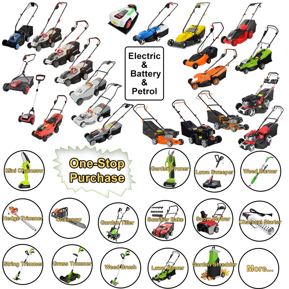 KTX-132371 79.8cc Diesel Engine Lawn Mower - 4 Wheel Walk-Behind Grass Cutter