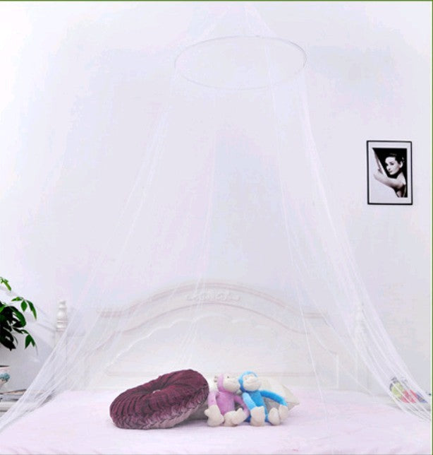 KTX-133331 Large Hanging Princess Mosquito Net - Dome Shape, Available in Green, Pink, White, and Blue, Fits 1.5-1.8m Beds