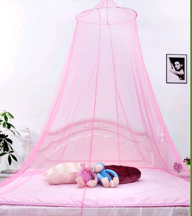KTX-133331 Large Hanging Princess Mosquito Net - Dome Shape, Available in Green, Pink, White, and Blue, Fits 1.5-1.8m Beds
