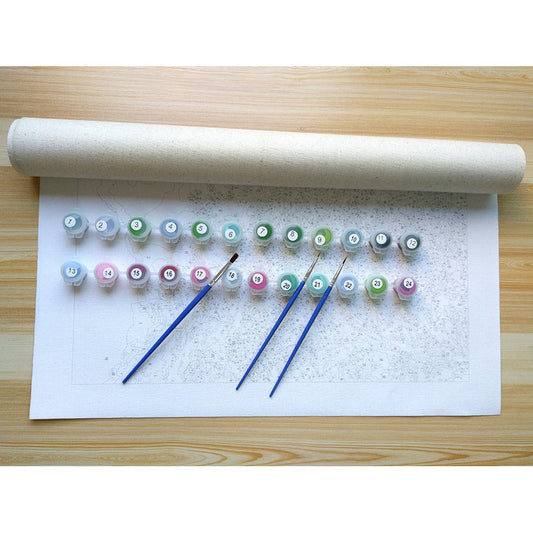 KTX-134099 Digital Oil Painting of Colorful Butterfly on Linen - 40x50CM Unframed Artwork