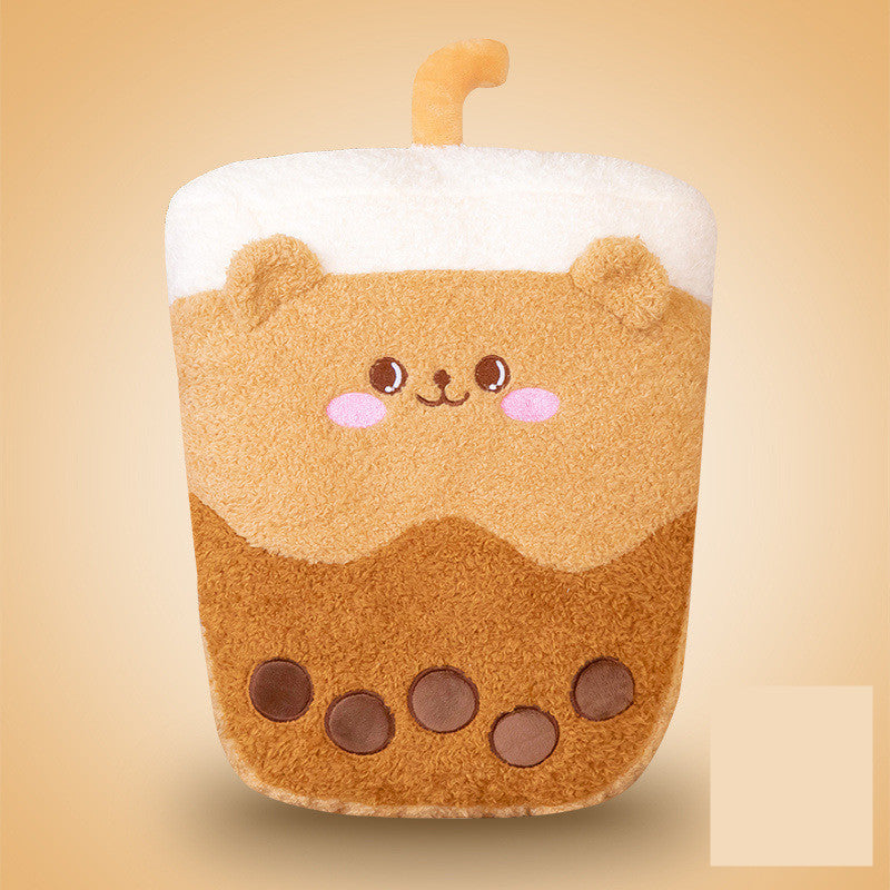 KTX-134163 Plush Milk Tea Hand Warmer - Cute Husky, Bear, and Pig Designs (30*40cm)