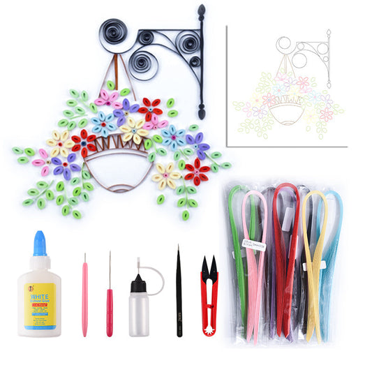 KTX-135251 Quilted Paper Drawing Kit for Beginners with Light Contour Lines and Instructions