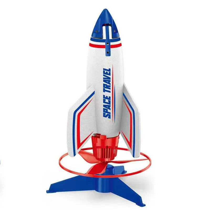 KTX-135571 Electric Motorized Rocket Launcher Toy for Kids - Mini EVA Foam Flying Space Rocket, Ages 3+