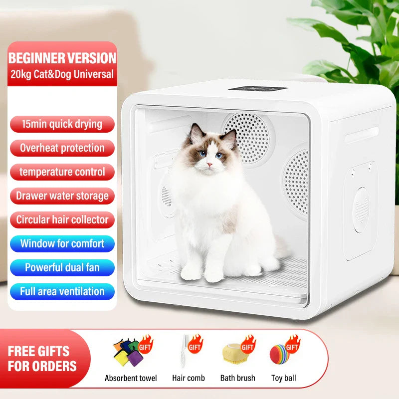 KTX-136723 Automatic 82L Pet Dryer Box for Small Dogs and Cats with Smart Temperature Control