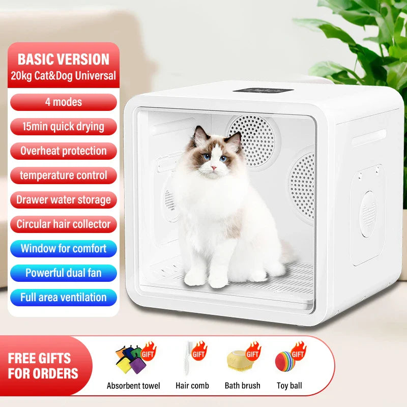 KTX-136723 Automatic 82L Pet Dryer Box for Small Dogs and Cats with Smart Temperature Control