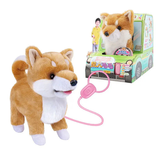 KTX-136723 Interactive Walking Plush Corgi Doll Toy for Kids, Soft Comfortable Cuddle Pet, Perfect for Ages 0-13 Years
