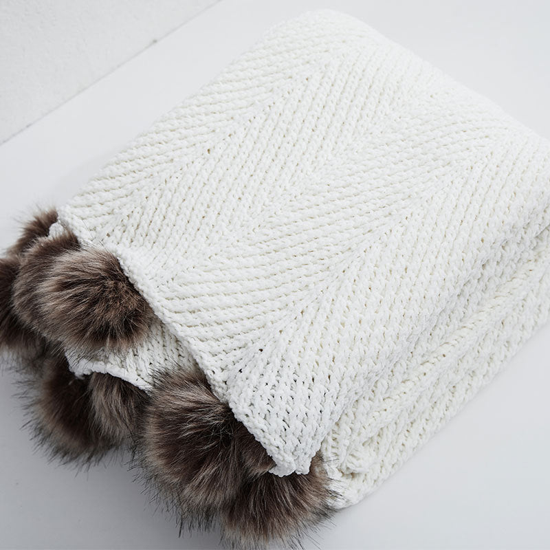 KTX-136787 Super Soft Chenille Office Nap Blanket - Polyester Fiber, 130x160CM, Available in Multiple Colors