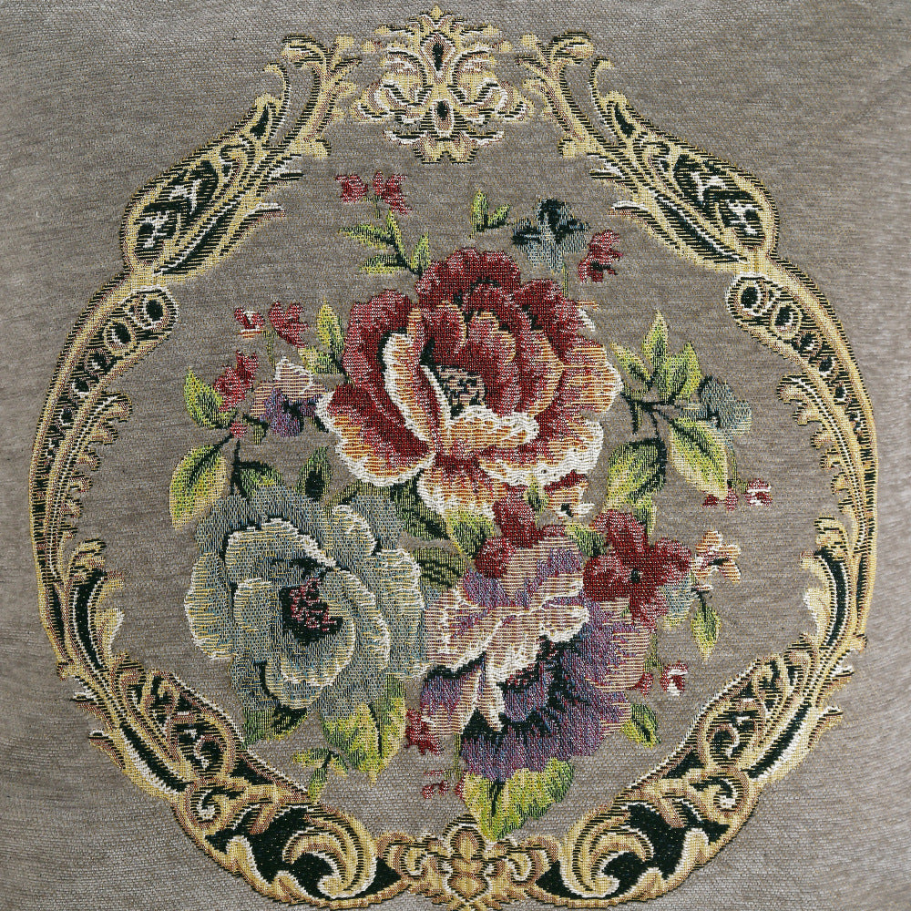 KTX-137427 Simple Chenille Flower Pillow - Modern Botanical Design in Multiple Colors (48x48cm)