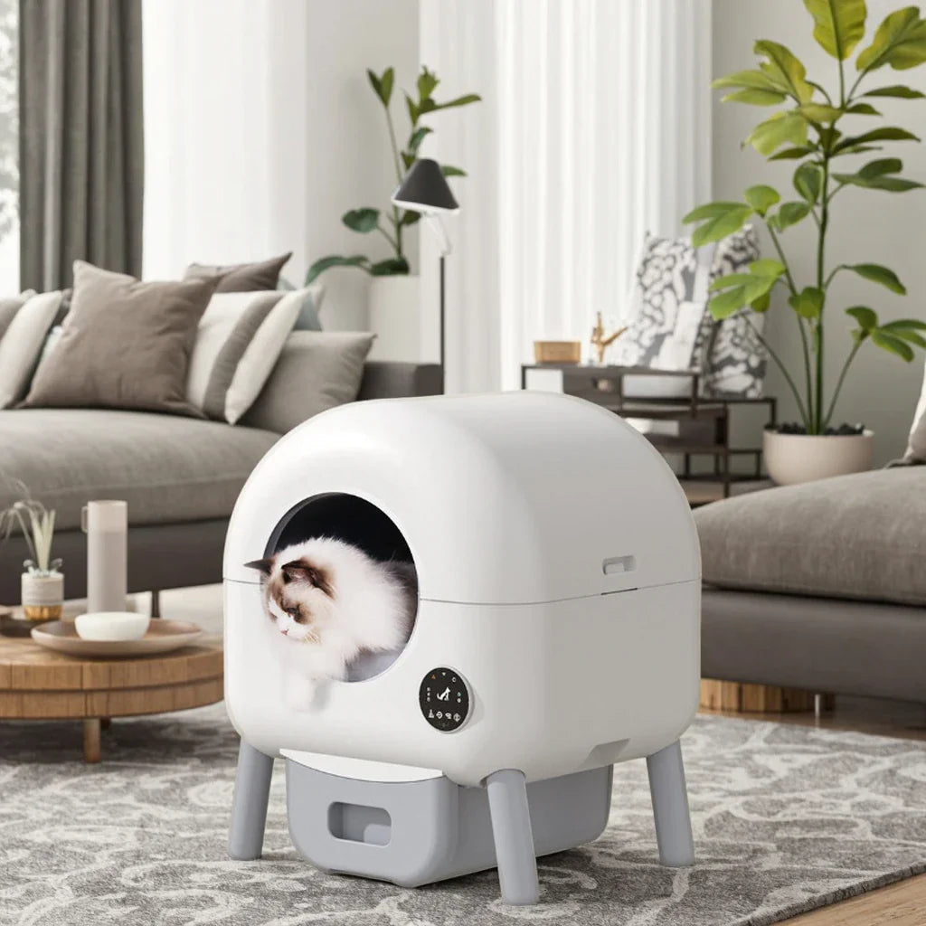 KTX-138067 Large Automatic Self-Cleaning Cat Litter Box with Safety Anti-Pinch Design, 80L Capacity