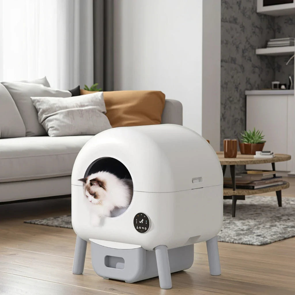 KTX-138067 Large Automatic Self-Cleaning Cat Litter Box with Safety Anti-Pinch Design, 80L Capacity