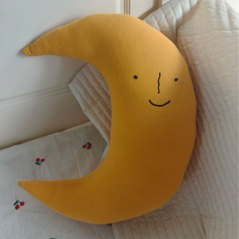 KTX-138579 Cute Cotton Doll Nap Pillow for Babies – Soft Moon, Mountain, and Cloud Shapes for Comfort and Decor