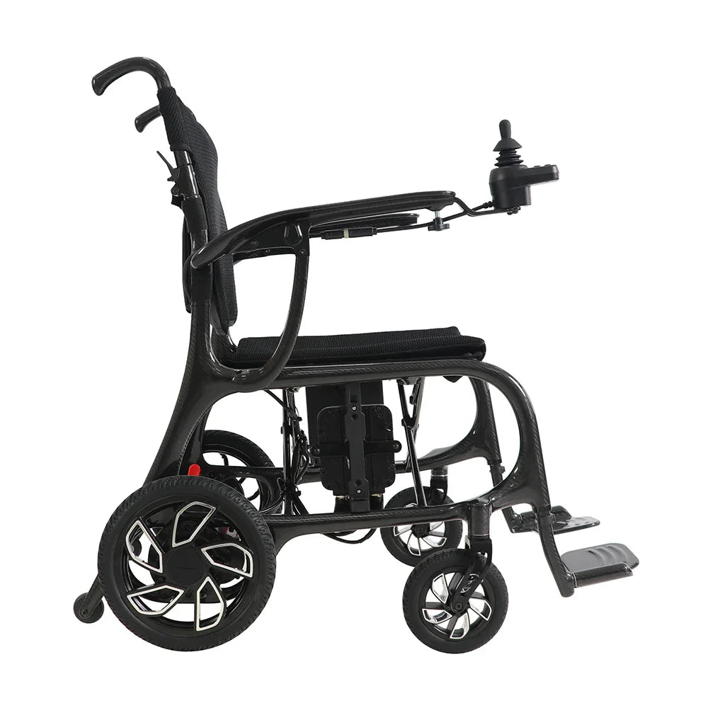 KTX-138643 Lightweight Folding Electric Wheelchair with Carbon Fiber Frame, Removable Battery and 16km Driving Range