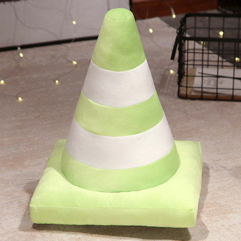KTX-139731 Creative Round Cone Pillow - Colorful Ice Cream Cone Design for Home and Sofa