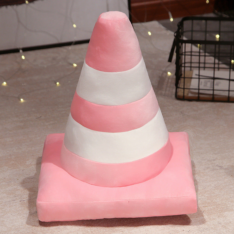 KTX-139731 Creative Round Cone Pillow - Colorful Ice Cream Cone Design for Home and Sofa