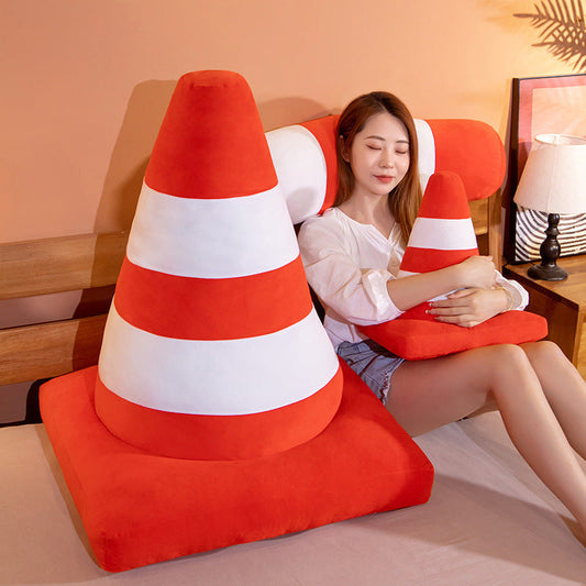 KTX-139731 Creative Round Cone Pillow - Colorful Ice Cream Cone Design for Home and Sofa
