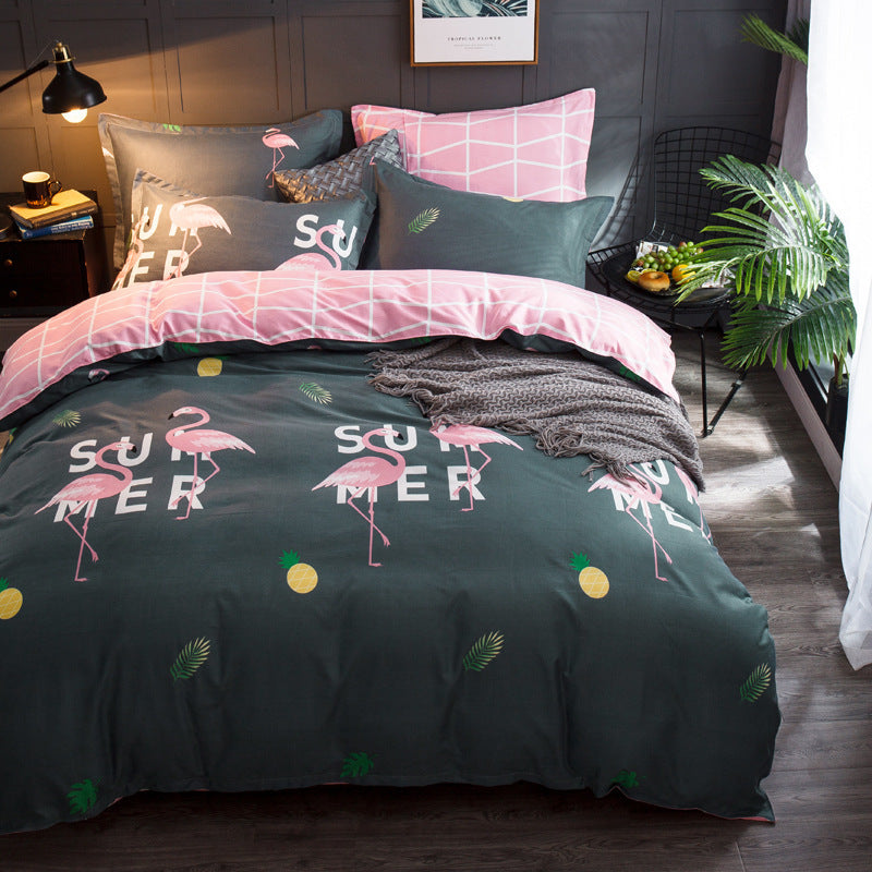 KTX-139923 Idyllic Floral Cotton Bedding Set for 1.2m Bed - Includes Quilt Cover and Pillowcases