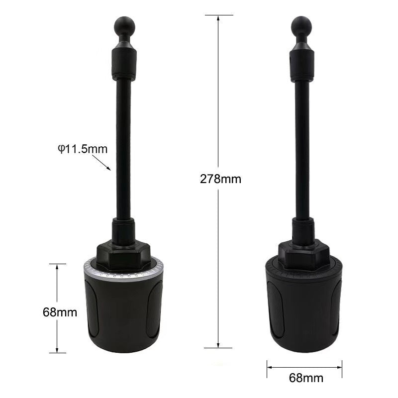 KTX-139987 Multifunctional Adjustable Car Cup Holder Phone Mount with 360-Degree Flexibility