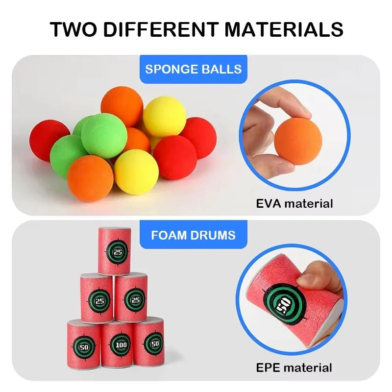 KTX-140755 Children's Bow and Arrow Target Set - Indoor/Outdoor Fun with Eco-Friendly Throwing Sponge Balls