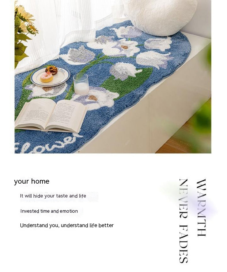 KTX-140755 Tulip Plush Bedside Blanket in Floral Patterns - Soft Polyester Fiber, Multiple Sizes Available