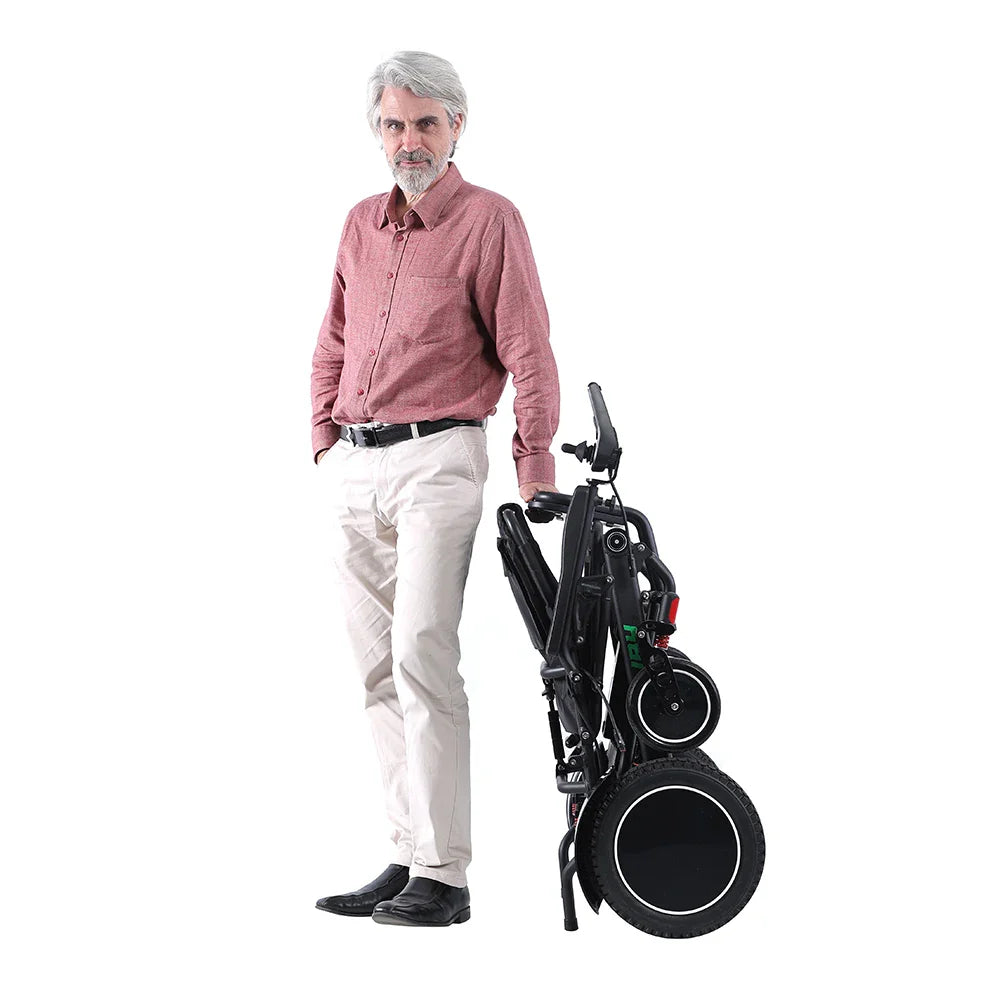 KTX-140947 Electric Wheelchair D15C for Seniors - Black Metal Frame, 20 km Range, 6 km/h Speed, Removable Battery