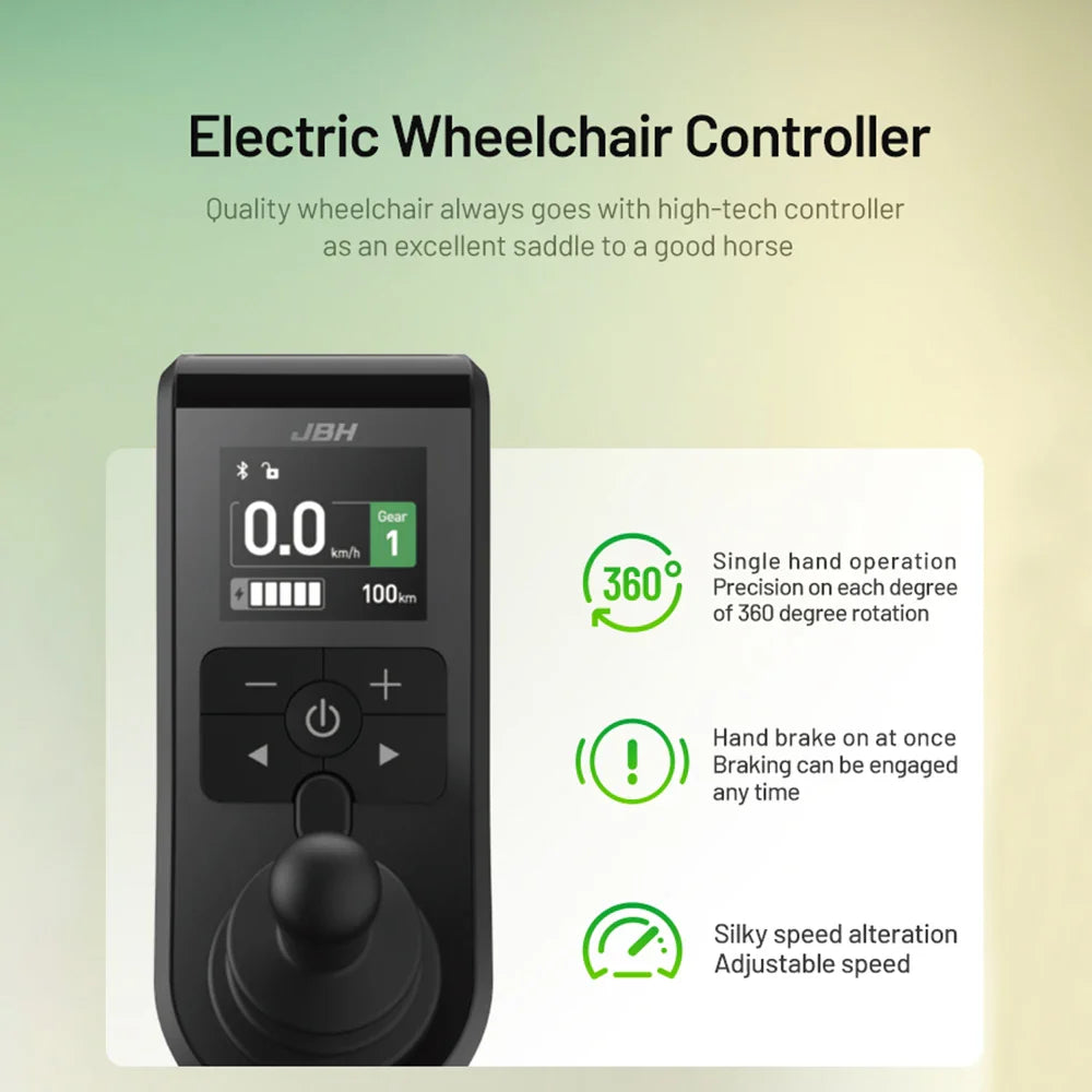 KTX-140947 Electric Wheelchair D15C for Seniors - Black Metal Frame, 20 km Range, 6 km/h Speed, Removable Battery
