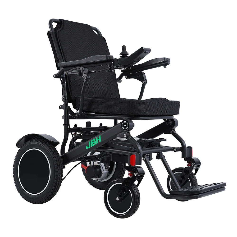 KTX-140947 Electric Wheelchair D15C for Seniors - Black Metal Frame, 20 km Range, 6 km/h Speed, Removable Battery