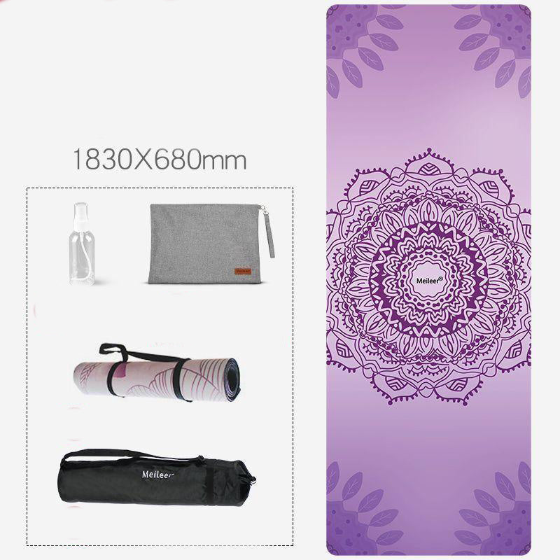 KTX-141523 Natural Rubber Yoga Mat - 4mm Thickness, Landscape Pattern, 1830mmx680mm