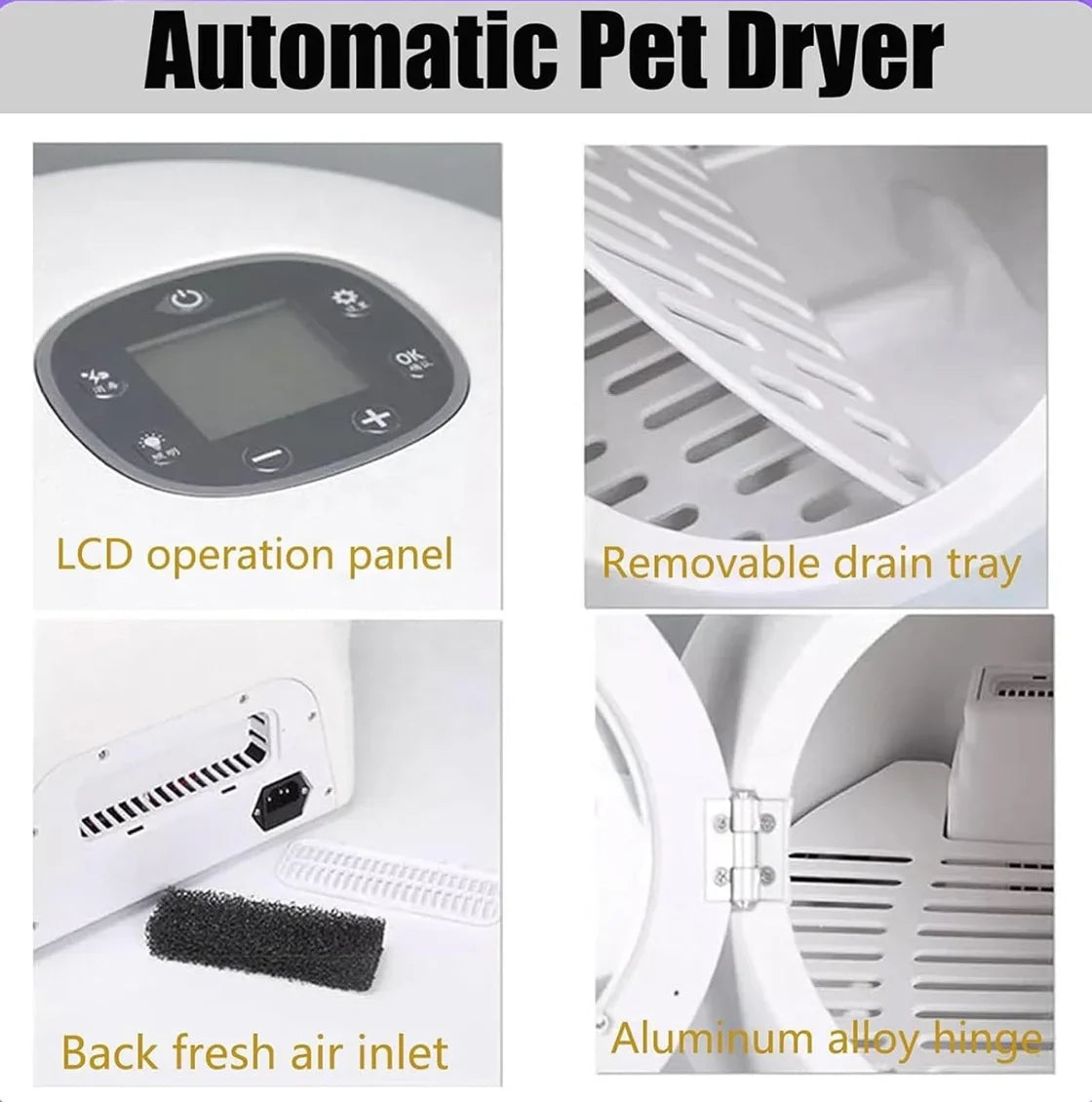 KTX-142483 Professional Pet Hair Dryer Box for Dogs, Cats, and Small Animals - Efficient Indoor Drying Machine