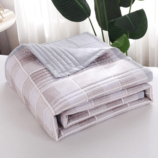 KTX-143059 Reversible Cotton Thicken Blanket for All Seasons – Versatile for Kids and Adults