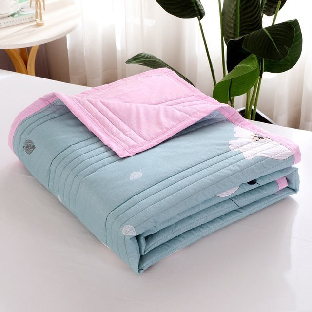 KTX-143059 Reversible Cotton Thicken Blanket for All Seasons – Versatile for Kids and Adults