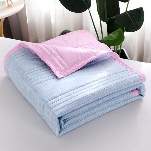 KTX-143059 Reversible Cotton Thicken Blanket for All Seasons – Versatile for Kids and Adults