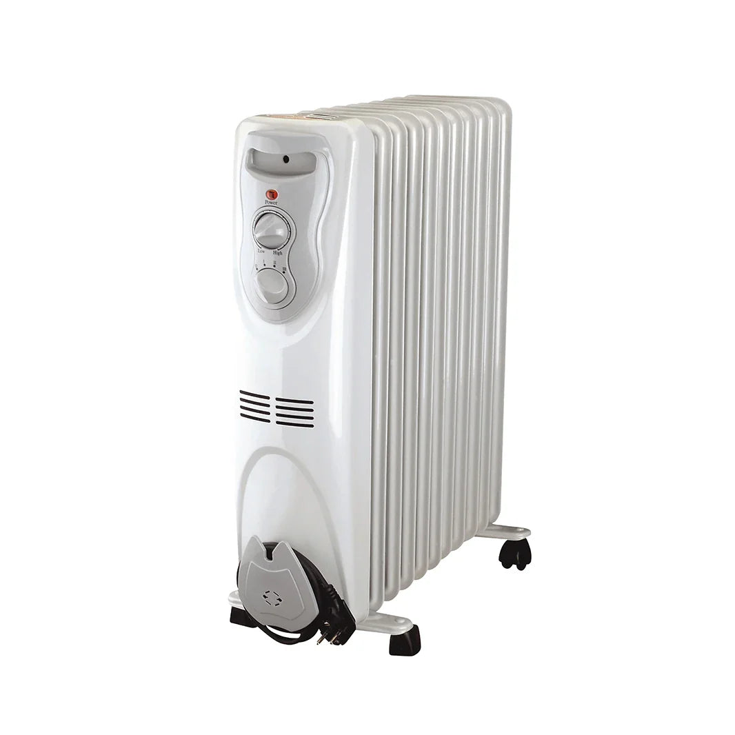 KTX-144147 Efficient 1500W Oil-Filled Radiator Heater with Adjustable Thermostat and Mobile Design