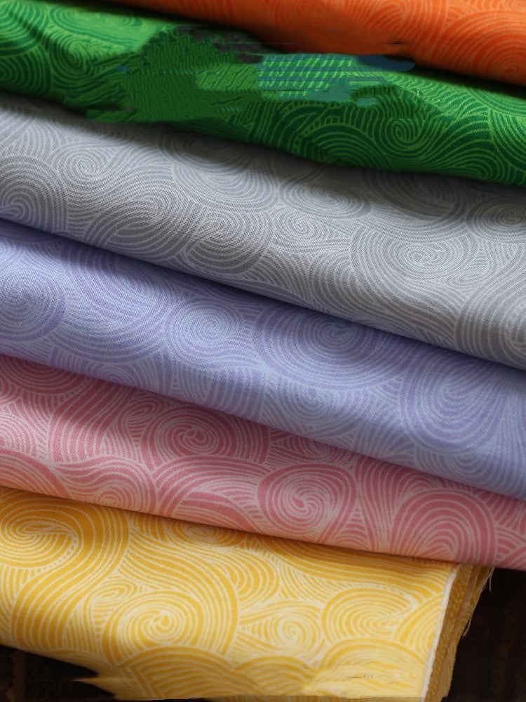 KTX-144211 Cotton Wave Pattern Fabric for Baby Clothing - Stylish Patchwork Hanfu Cheongsam