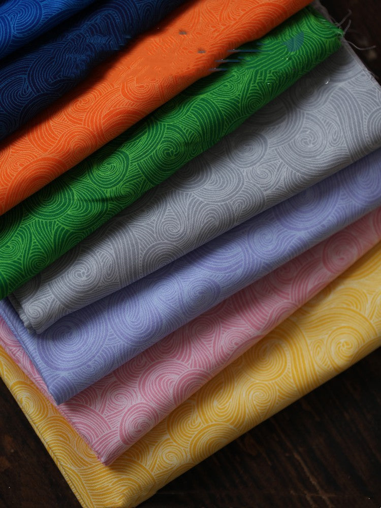 KTX-144211 Cotton Wave Pattern Fabric for Baby Clothing - Stylish Patchwork Hanfu Cheongsam