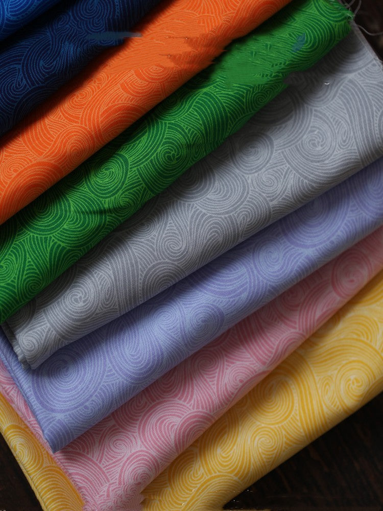 KTX-144211 Cotton Wave Pattern Fabric for Baby Clothing - Stylish Patchwork Hanfu Cheongsam