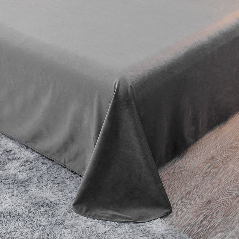 KTX-144211 Milk Velvet Embroidery Four-Piece Bedding Set for Various Bed Sizes