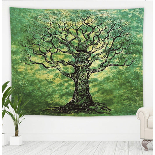 KTX-145235 Psychedelic Tree Landscape Tapestry with Forest and Starry Sky Design for Home Decor