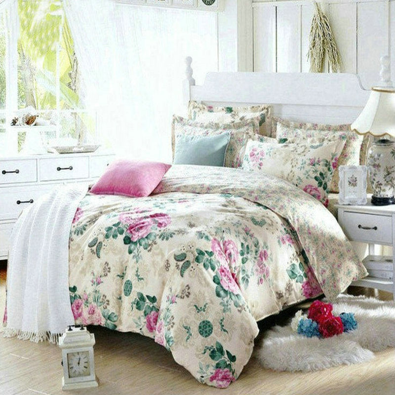 KTX-147603 Cotton Four-Piece Bedding Set with Various Sizes and Pillowcases