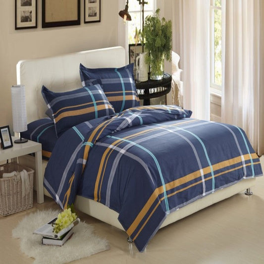 KTX-147603 Cotton Four-Piece Bedding Set with Various Sizes and Pillowcases