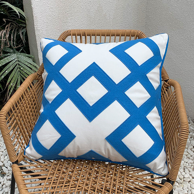 KTX-148883 Handmade Retro Double-Faced Plush Cushion Cover with Floral Design, 45x45 cm