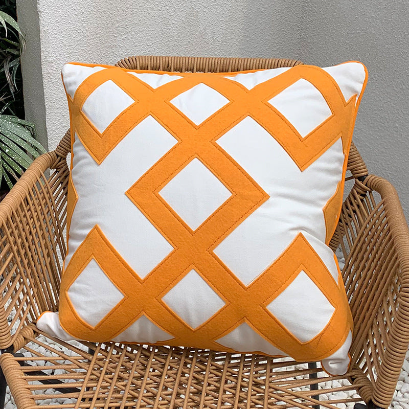 KTX-148883 Handmade Retro Double-Faced Plush Cushion Cover with Floral Design, 45x45 cm