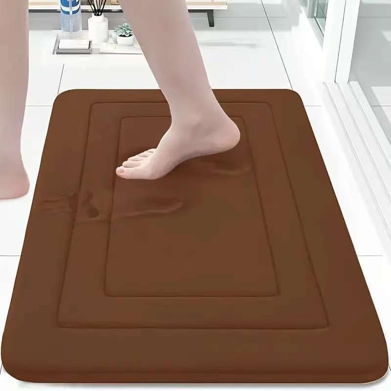 KTX-149395 Thickened Memory Foam Anti-Slip Coral Velvet Bathroom Mat for Entrance