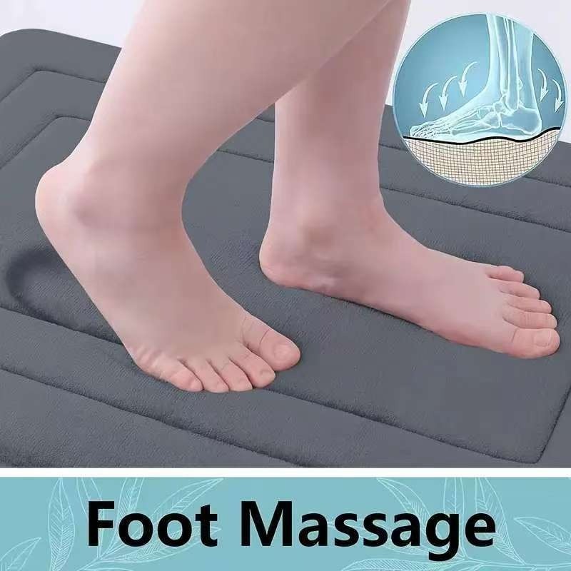 KTX-149395 Thickened Memory Foam Anti-Slip Coral Velvet Bathroom Mat for Entrance