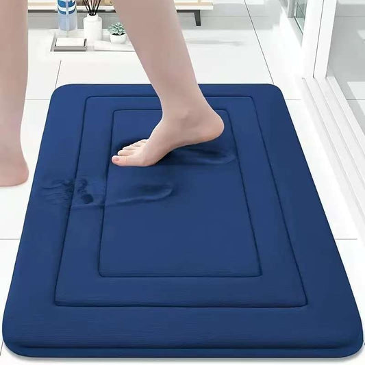 KTX-149395 Thickened Memory Foam Anti-Slip Coral Velvet Bathroom Mat for Entrance