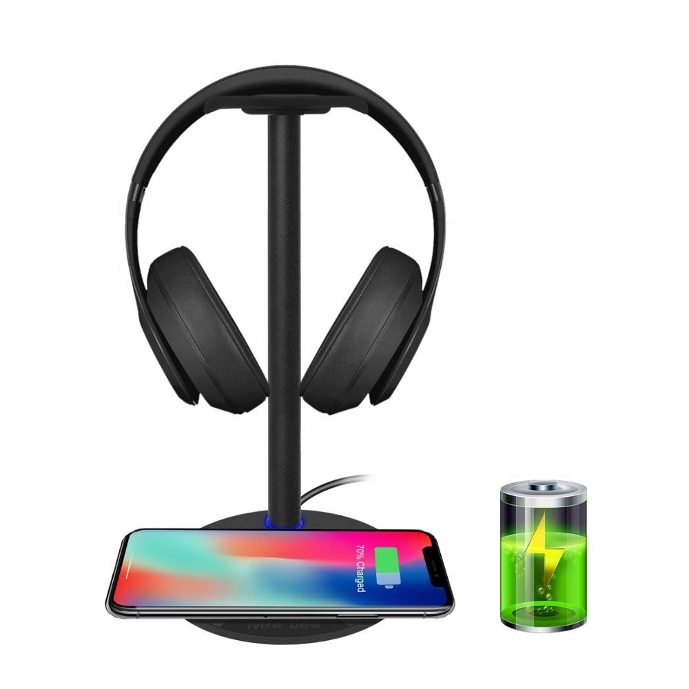 KTX-151187 Wireless Charging Headset Stand - Aluminum & TPU Design with 5W/7.5W/10W Power Output