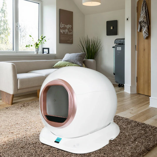 KTX-151571 Automatic Eco-Friendly Cat Litter Box with WiFi Remote Control and Deodorizing Feature, 65L Capacity