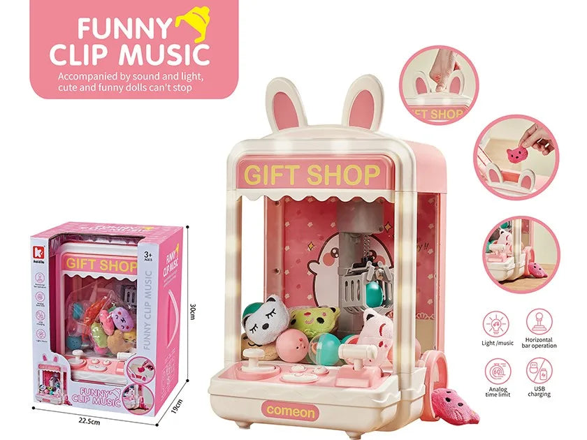 KTX-151955 Mini Electric Claw Machine for Kids - Candy Vending Grabber with Lights and Sounds