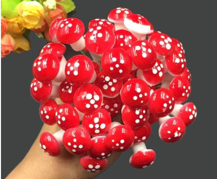 KTX-152211 Small Red Moss Mushroom Decoration Simulation for Miniature Gardens