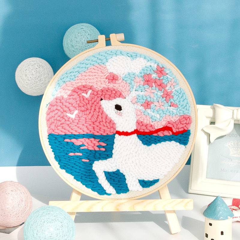 KTX-152275 Cartoon Flamingo Paradise Handmade Embroidery Material Package