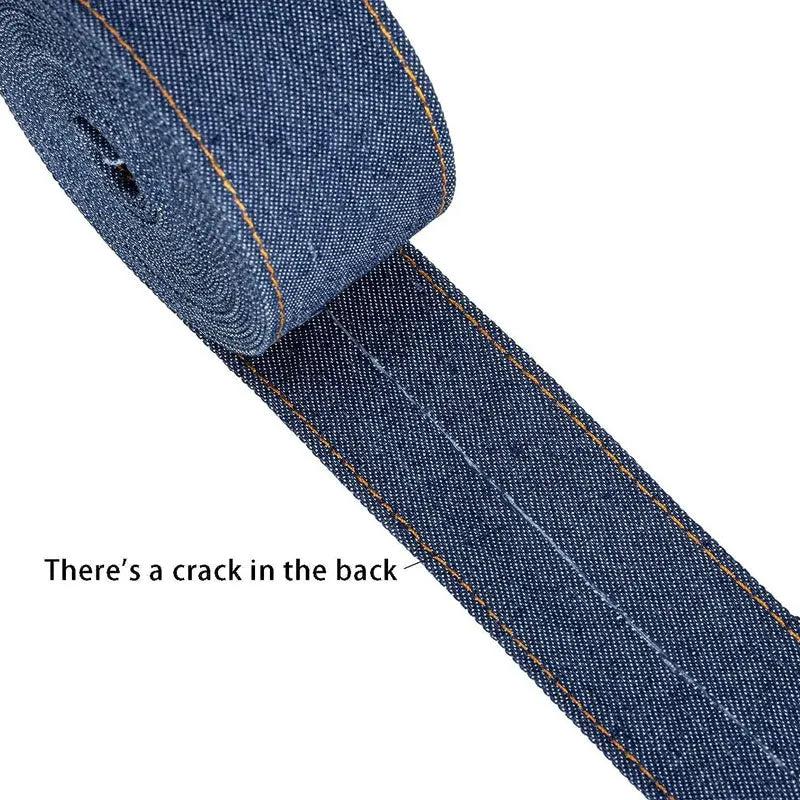 KTX-153107 Denim Ribbon for Hair Accessories and Bowknot Crafting - 1m Length, Multiple Width Options